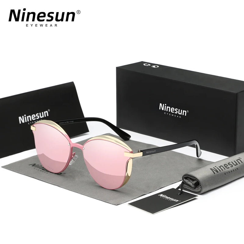 Ninesun Fashion Cat Eye Polarized Sunglasses For Women Luxury Design Ladies Elegant Sun Glasses UV400 Protection  Eyewear