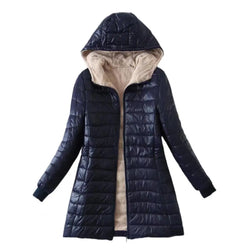 Cozy Autumn Winter Mid-length Jacket for Women Eye Catching Emphasive Office Ladies Clothes for Outdoor S-2XL Size