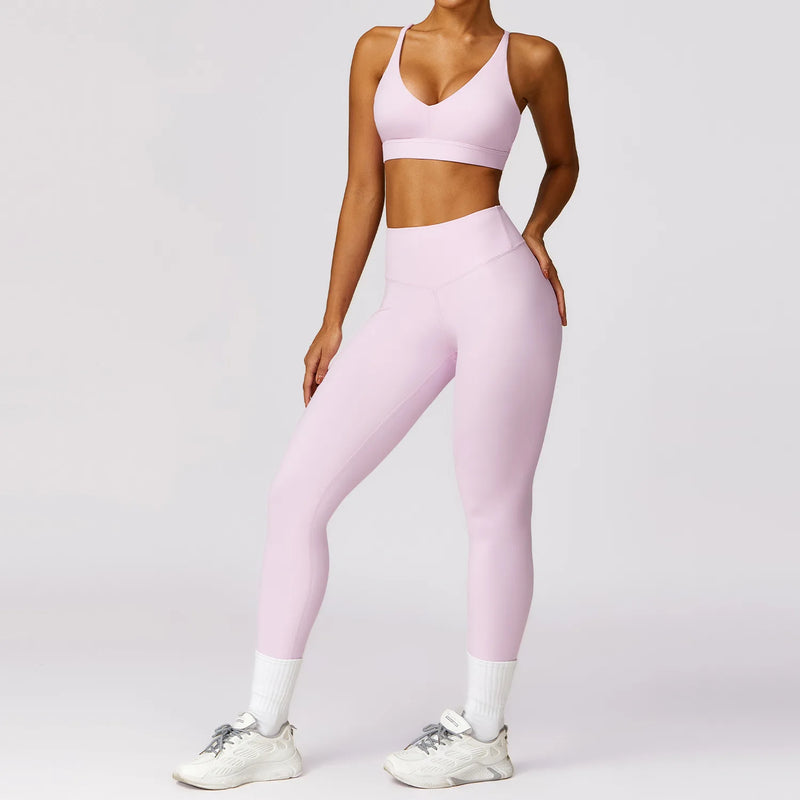 Women's Yoga Set Long Sleeve Crop Top High Waist Leggings: Impresive Gym Clothing for Fitness Tracksuits