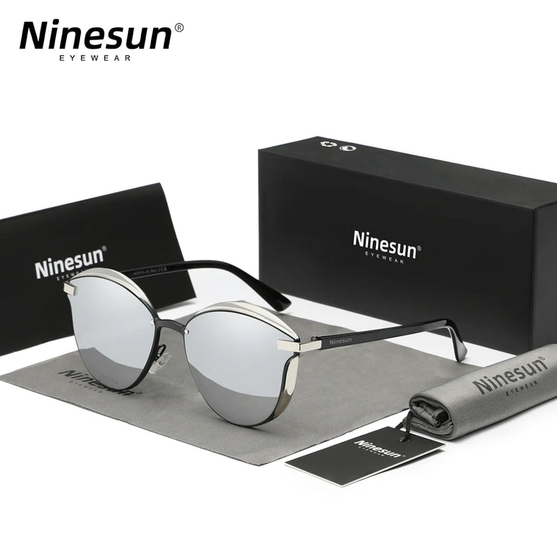 Ninesun Fashion Cat Eye Polarized Sunglasses For Women Luxury Design Ladies Elegant Sun Glasses UV400 Protection  Eyewear