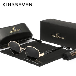 KINGSEVEN Retro Alloy Frame Fashion Sunglasses: UV400 Eye Protection Anti-Glare Driving Accessory for Men and Women