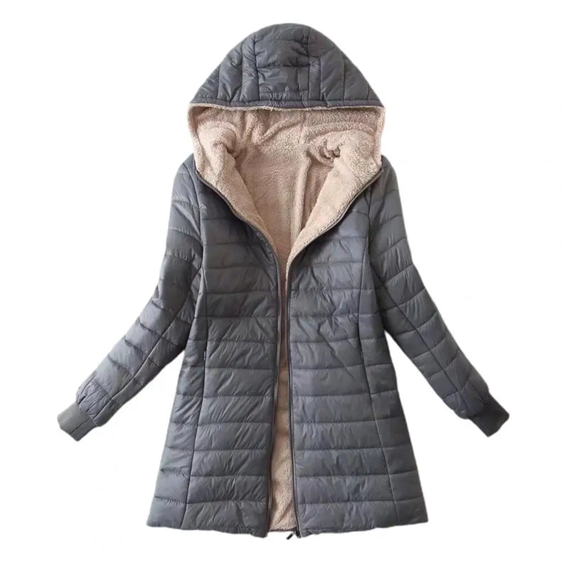 Cozy Autumn Winter Mid-length Jacket for Women Eye Catching Emphasive Office Ladies Clothes for Outdoor S-2XL Size