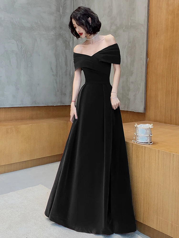 Lautaro Spring Long Luxury Elegant Wine Red Soft Velvet Evening Party Wedding Dresses for Women 2022 Off Shoulder Maxi Dress