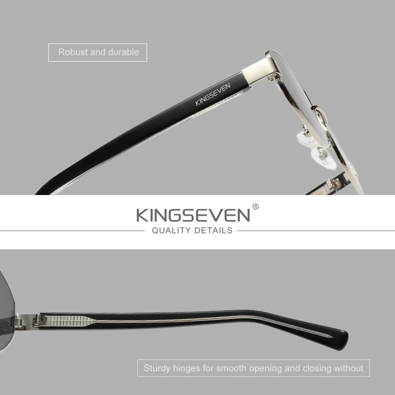 KINGSEVEN Retro Alloy Frame Fashion Sunglasses: UV400 Eye Protection Anti-Glare Driving Accessory for Men and Women