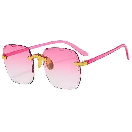 Women's Fashion Rimless Square Sunglasses Gradient Mirror Lenses Brand Designer Ladies Frameless Sun Glasses