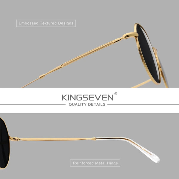 KINGSEVEN UV400 Men's Polarized Sunglasses Luxury Alloy Frame Anti-Glare Fashionable Square Lens Glasses For Men And Women