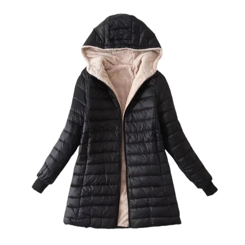 Cozy Autumn Winter Mid-length Jacket for Women Eye Catching Emphasive Office Ladies Clothes for Outdoor S-2XL Size