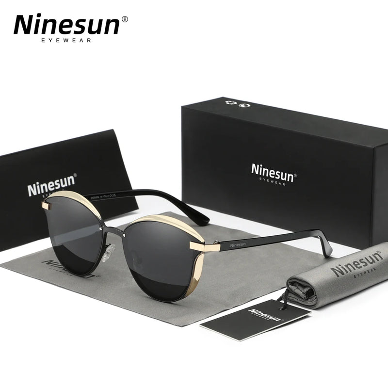 Ninesun Fashion Cat Eye Polarized Sunglasses For Women Luxury Design Ladies Elegant Sun Glasses UV400 Protection  Eyewear