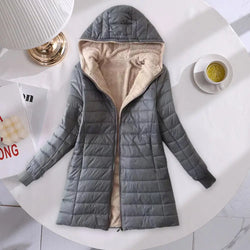 Cozy Autumn Winter Mid-length Jacket for Women Eye Catching Emphasive Office Ladies Clothes for Outdoor S-2XL Size