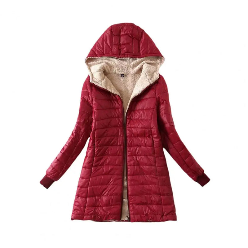 Cozy Autumn Winter Mid-length Jacket for Women Eye Catching Emphasive Office Ladies Clothes for Outdoor S-2XL Size